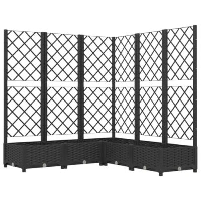 Abbildung von vidaXL Pflanzkübel mit Rankgitter Blumenkübel Pflanzkasten Blumentopf Blumenkasten Rankhilfe Spalier Gartenspalier Schwarz 120x120x121,5cm PP