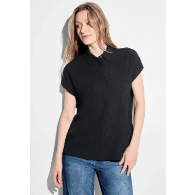 Abbildung von Cecil Struktur Hemdbluse, Damen, Größe: XXL, Schwarz