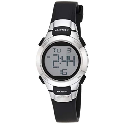 Abbildung von Armitron Sport Damenuhr mit digitalem Chronographen und Harzarmband, 45/7012BLK