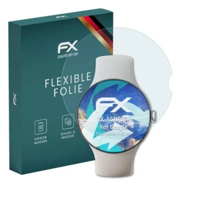 Abbildung von atFoliX Schutzfolie kompatibel mit Google Pixel Watch 3 45 mm Folie, ultraklare und flexible FX Displayschutzfolie (3X)