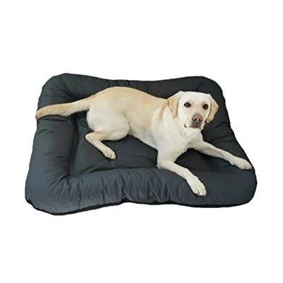 Abbildung von 4L Textil KLEO Hundebett Grosse Hunde waschbar Hundekissen Hundematte Hundematratze XXL (XL 130x110 cm, Graphit(Mit Reißverschluss))