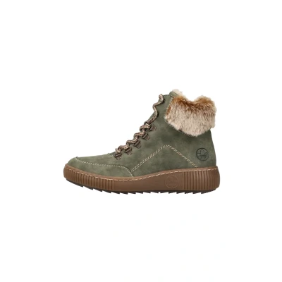 Abbildung von Rieker Damen Schnürstiefeletten Z6636, Frauen Stiefeletten, lose Einlage,Kurzstiefel,uebergangsschuhe,uebergangsstiefel,warm,grün (54),41 EU / 7.5 UK