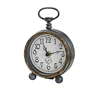 Abbildung von Loberon Uhr Borvin, Nostalgie pur, Klassisches Ziffernblatt, mit Antik Finish, Hübscher Griff, Zeitmesser, Eisen, Glas, antikschwarz
