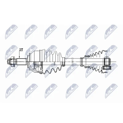 Abbildung von NTY NPW FT 033 Antriebswelle Vorderachse rechts 506 FIAT: Doblo II Kasten / Kombi