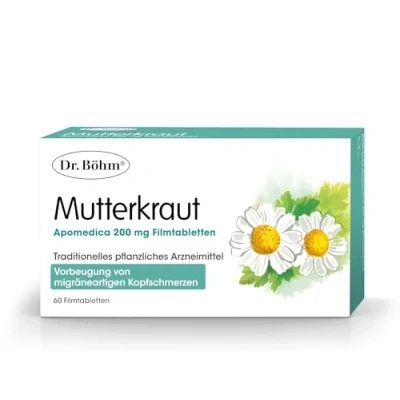 Abbildung von Dr. Böhm Mutterkraut Apomedica 200mg Filmtabletten 60 St