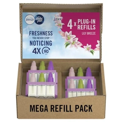 Abbildung von Febreze Raumduft Ambi Pur Lenor 3Volution Lilienblüte Duft Nachfüllflakons 4 x