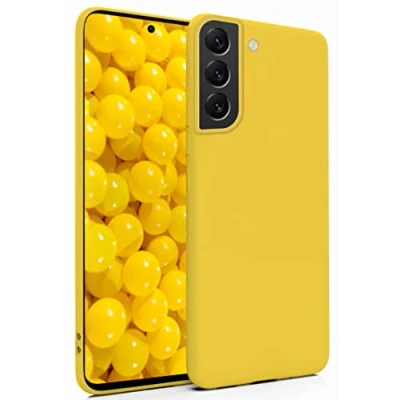 Abbildung von MyGadget Hülle für Samsung Galaxy S22 Plus robuste Silikon Schutzhülle TPU Case Slim Silikonhülle Back Cover Ultra Kratzfest Handyhülle matt Gelb