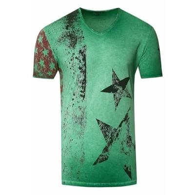 Abbildung von Rusty Neal MIT Vneck Ausschnitt Tshirt print, Herren, Größe: XXL, Grün