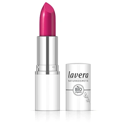 Abbildung von lavera Cream Glow Lipstick Pink Universe 08 Intensive Farbe Glänzendes Finish Hoher Tragekomfort Bis zu 6 Stunden Halt vegan Naturkosmetik (1x 18 g)