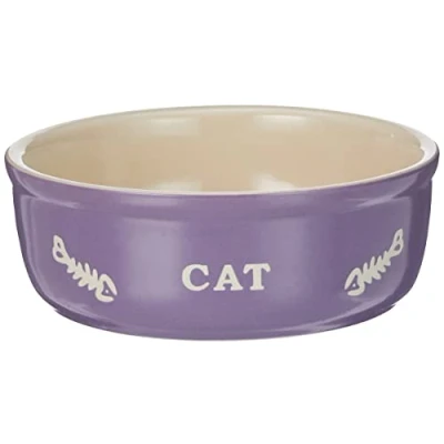 Abbildung von Nobby Katzen Keramikschale CAT, lila / beige Ø13,5 X 5 cm, 1 Stück