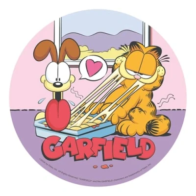 Abbildung von dekora Tortendeko Für Kindergeburtstage Essbarer Tortenaufleger Garfield 20 cm Diameter Cake Topper aus Esspapier Glutenfrei, Laktosefrei, Ohne Zuckerzusatz Vegetarier Geeignet