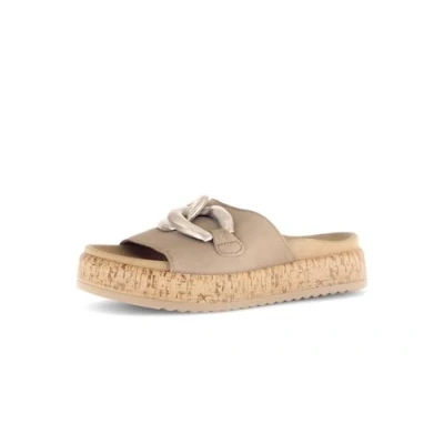 Abbildung von Gabor Pantolette flach, Damen, Größe: 43, Rabbit/puder Schuhe