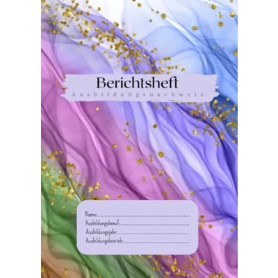 Abbildung von Berichtsheft: Ausbildungsnachweis A4 Heft für Ausbildung und Berufsschule ROSA BLAU GRÜN Wochenbericht optimal 1 Lehrjahr