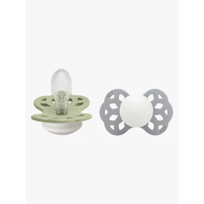 Abbildung von BIBS Infinity Schnuller 2er Pack Silikon Größe 2 Symmetrisch, Sage GLOW/Cloud GLOW