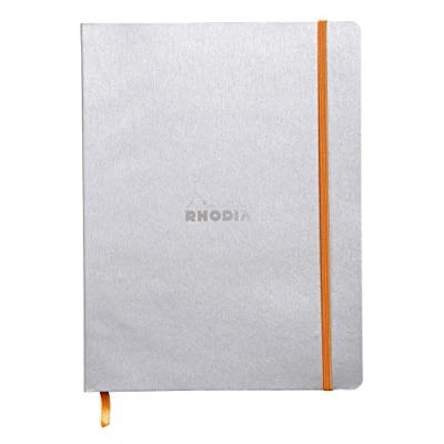 Abbildung von Rhodia 117501C Notizheft (mit weichem Umschlag, liniert, 80 Blatt, 19 x 25 cm) silber