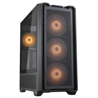 Abbildung von Cougar MX600 RGB Full Tower schwarzes Gehäuse mit 4 x ARGB Lüftern