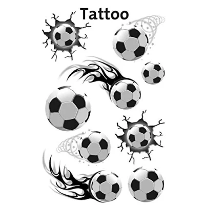 Abbildung von AVERY Zweckform 56740 Tattoo Kinder 9 Stück (Temporäre Tattoos Fußball, wasserfest, Klebetattoos, Kindergeburtstag, Mitgebsel, Partyspiele Preise, zum Spielen, Jungen)