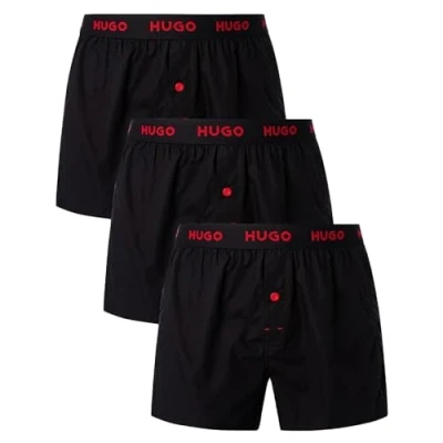 Abbildung von HUGO Herren Woven Boxer Triplet Short, Black2, XL