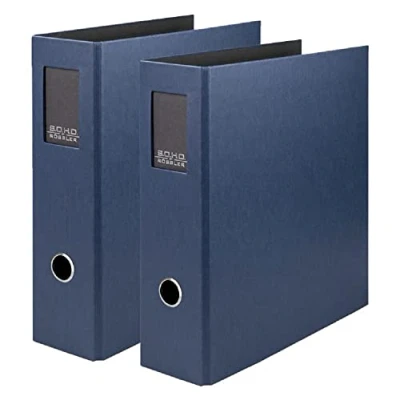 Abbildung von Rössler Papier 1317452909 2 S.O.H.O Ordner DIN A4, Stück, mit Hebelmechanik und Rückenschild, Rückenbreite 85 mm, Navy, 285 x 320 mm
