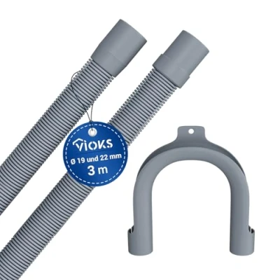 Abbildung von VIOKS Waschmaschine Ablaufschlauch 3m 19/22mmØ &amp; Spülmaschine Geschirrspüler/Flexibler Abwasserschlauch Ersatzteile