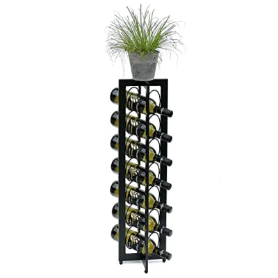 Abbildung von DanDiBo Weinregal Design Metall Schwarz Stehend 96323 X 80 cm Flaschenregal, Flaschenständer Wein Flaschenhalter Regal