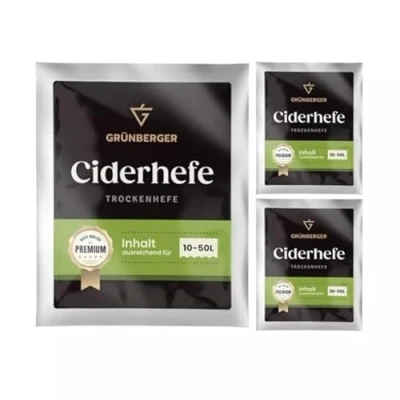 Abbildung von Hugbert Grünberger Apfelwein Cider Trockenhefe Weinhefe für 10 50 Liter Alkohol
