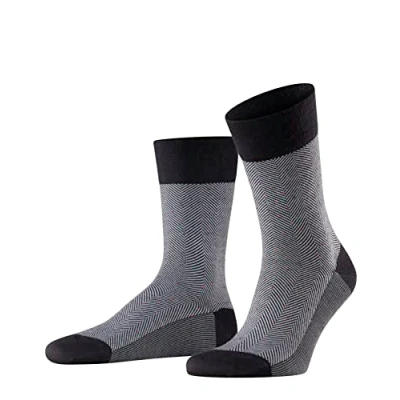 Abbildung von FALKE Herren Socken Sensitive Herringbone M SO Wolle mit Komfortbund 1 Paar, Schwarz (Black 3000), 41 42