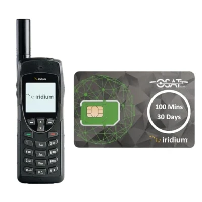 Abbildung von OSAT Iridium 9555 Satellitentelefon &amp; Prepaid SIM Karte mit 100 Minuten / 30 Tage Gültigkeit Sprache, SMS, globale Abdeckung