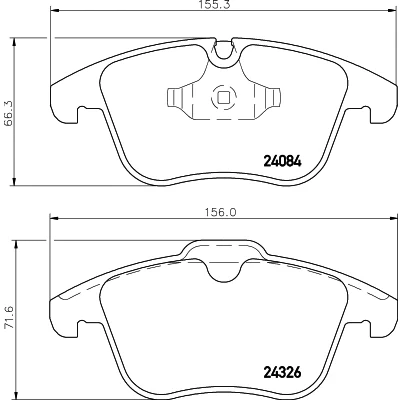 Abbildung von HELLA 8DB 355 013 621 Bremsbelagsatz für Verschleißwarnanzeiger vorbereitet JAGUAR: XF Limousine, S Type, Sportbrake