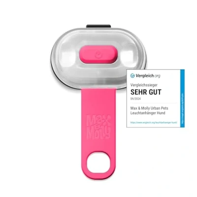 Abbildung von Max Molly LED Sicherheitslicht für Leine, Geschirr, Halsband, Pink, sehr hell