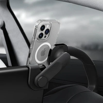 Abbildung von Spigen OneTap 3 MagFit Handyhalterung Auto für Telsa Model Highland 2024 Y Zubehör, Magnetische KFZ MagSafe iPhone 15, 14, 13, 12 Schwarz