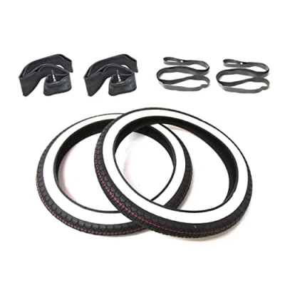 Abbildung von Streetparts24 Weißwandreifen Reifen Schlauch Felgenband Set 2 1/4 x 16 Zoll (2.25 16) für Zündapp Hercules Prima M Kreidler Piaggio Vespa Ciao Bravo Mofa Moped Mokick