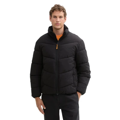 Abbildung von TOM TAILOR Denim Steppjacke, ohne Kapuze, mit Logoprint