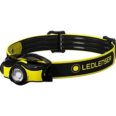 Abbildung von Ledlenser iH5, Arbeitslampe, Stirn und Helmlampe, Metallclip zum Anbringen an Kleidung, fokussierbar, schwenkbar, 200 Lumen, extrem leicht, Batteriebetrieb
