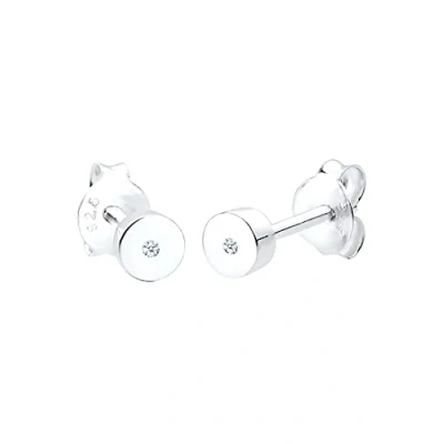 Abbildung von Elli DIAMONDS Paar Ohrstecker Kreis Geo Filigran Diamant (0.01 ct) 925 Silber