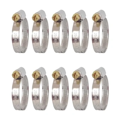 Abbildung von AZISHA Schlauchschellen Set 25x mit 5x Größen aus Rostfreiem Edelstahl Schlauchschelle 9mm für Pool Waschmaschine Auto Kfz (2540mm 10 Stück)