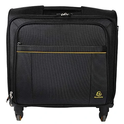 Abbildung von Exacompta 18834E Premium Notebook Trolley Exactive mit 15,6’’ Laptopfach und ausziehbarem Trolleygriff, wasserabweisend 2 USB Anschlüsse Reisetasche ideal für Privat Geschäftsreisen, schwarz