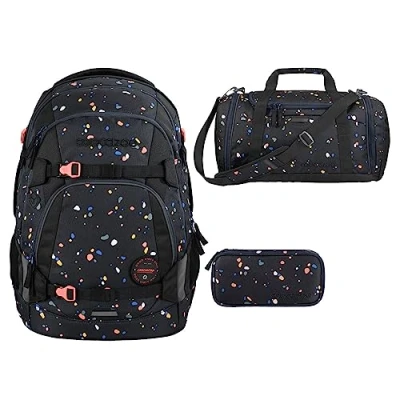 Abbildung von coocazoo Schulranzen Schulrucksack Set MATE Sprinkled Candy 3 teilig (Rucksack, Mäppchen, Sporttasche), ergonomisch, reflektiert, Körpergröße: 135 180 cm