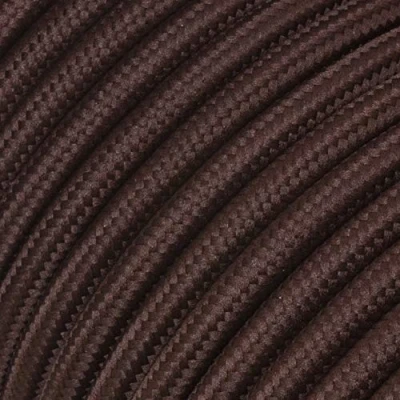 Abbildung von Textilkabel für Lampe, Stoffkabel 3 adrig (3x0,75mm²), Braun (Dunkelbraun) 5 Meter