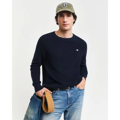 Abbildung von GANT CREW NECK Strickpullover, Herren, Größe: Small, Evening blue