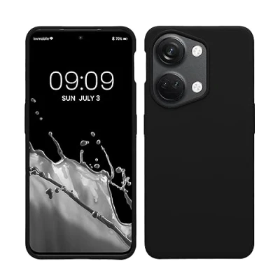 Abbildung von kwmobile Hülle kompatibel mit OnePlus Nord 3 5G Silikon Handy Case Handyhülle weiche Oberfläche kabelloses Laden Schwarz
