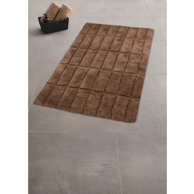 Abbildung von Kleine Wolke Badematte &quot;Tiles&quot;, Höhe 13 mm, rutschhemmend beschichtet, fußbodenheizungsgeeignet, Badteppich, Uni Farben, Hoch Tief Effekt