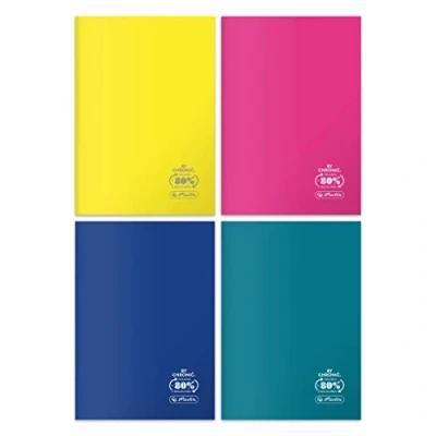 Abbildung von Herlitz® Schulheft A5 kariert 60 Blatt ECO PP Softcover Brulion Notizblock Skizzenbuch Zum Schreiben der Kalligraphie Schule Studienschüler Universal Colors