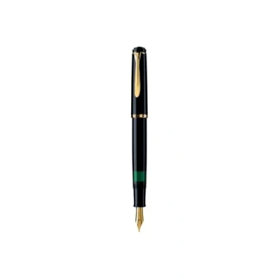 Abbildung von Pelikan Füllhalter Classic 200, Schwarz, Feder F (fein), hochwertiger Kolbenfüller im Geschenk Etui, 993915