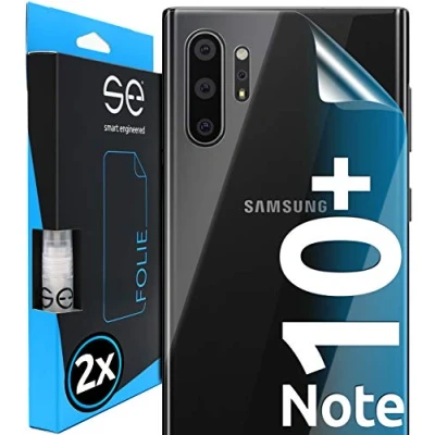 Abbildung von smart engineered [2 Stück] 3D Schutzfolien für die Rückseite kompatibel mit Samsung Galaxy Note 10 Plus, transparenter, selbstheilender Schutz vor Schmutz und Kratzern, Backcover, kein Schutzglas