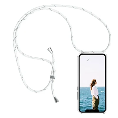 Abbildung von YuhooTech Handykette Hülle Kompatibel mit iPhone 13 Mini Handyhülle, Smartphone Necklace Band Handyhülle Kordel Umhängenband Schnur Case zum umhängen in Weiß