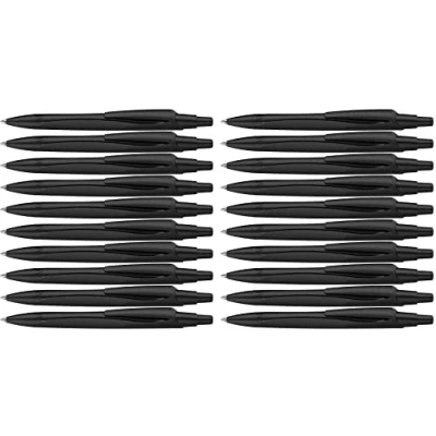 Abbildung von Schneider Reco Kugelschreiber (Aus recyceltem Kunststoff, ausgezeichnet mit &quot;Der blaue Engel&quot;, Schreibfarbe: Schwarz) schwarz, 20er Pack