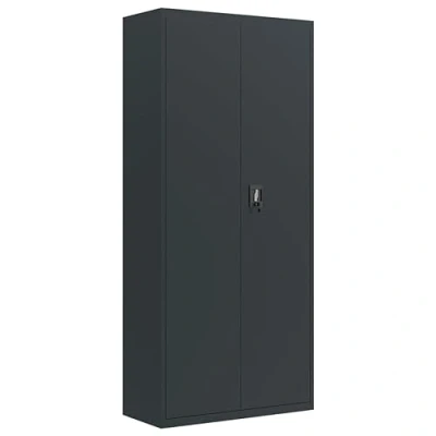 Abbildung von vidaXL Aktenschrank, Büroschrank mit 4 Einlegeböden, Abschließbar Metallschrank Schrank Türen, Aufbewahrungsschrank Büromöbel, Anthrazit Stahl