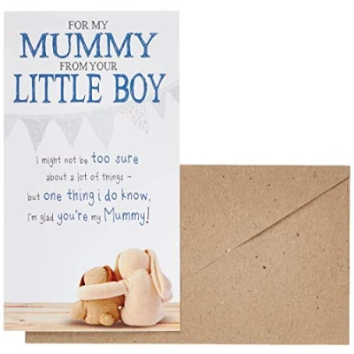 Abbildung von Mama Geburtstagskarte von Little Boy, vom Sohn, Sohn Geburtstagskarte, kleinen Jungen, Grußkarte, kuschelige Bumpkins 165x240mm