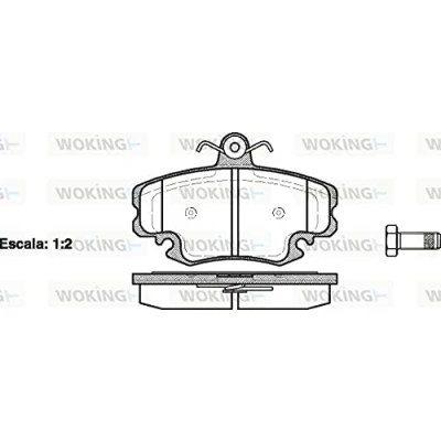 Abbildung von ROADHOUSE 2141.20 Bremsbelagsatz Vorderachse mit Feder RENAULT: TWINGO 2, CLIO 1, DACIA: Sandero I, Logan I MCV, Limousine